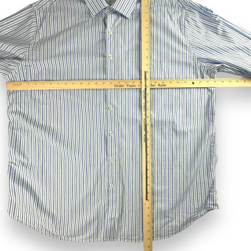 Peter Millar Men's Size XXL Blue Striped Long Sleeve Button Up Casual Shirt‎ EUC - Picture 7 of 7
